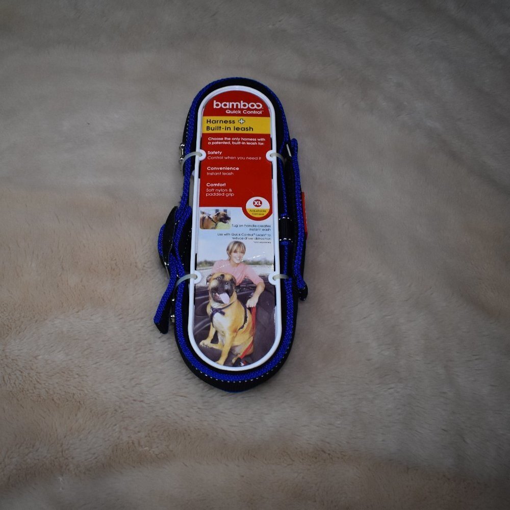 Extra Large Dog Built in Harness and Leash Blue